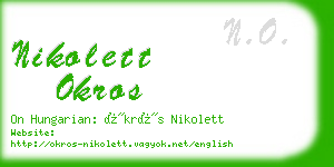 nikolett okros business card